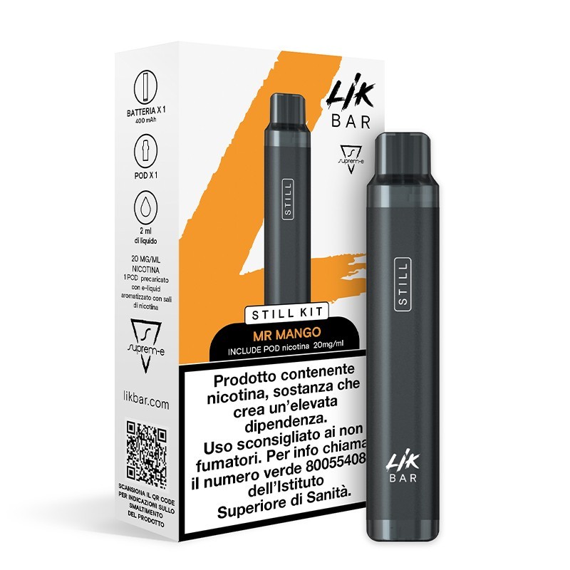 Likbar Still Pod Kit Black con Mr. Mango Precaricata - 20mg/ml